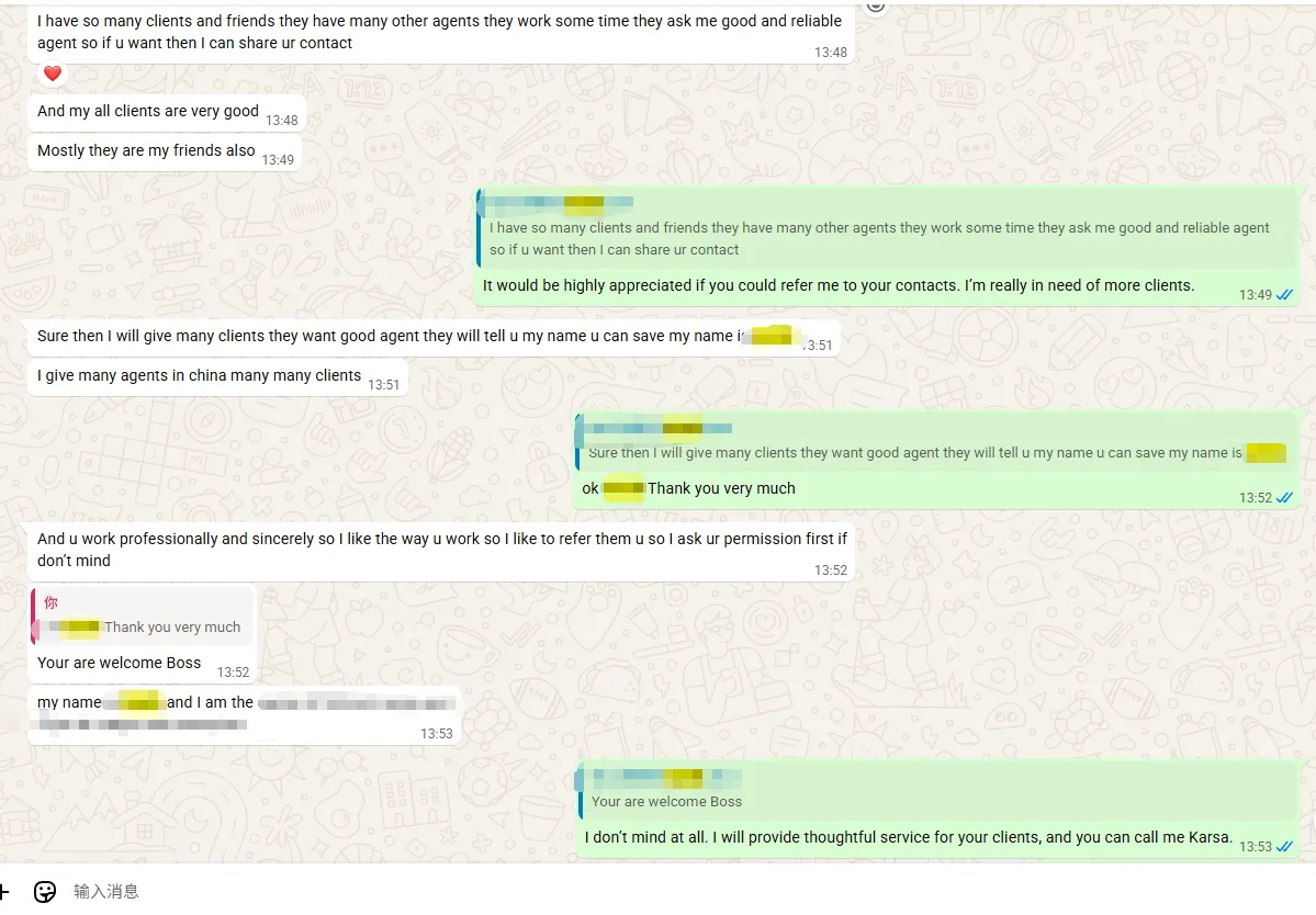 Client review - you work professionally and sincerely
